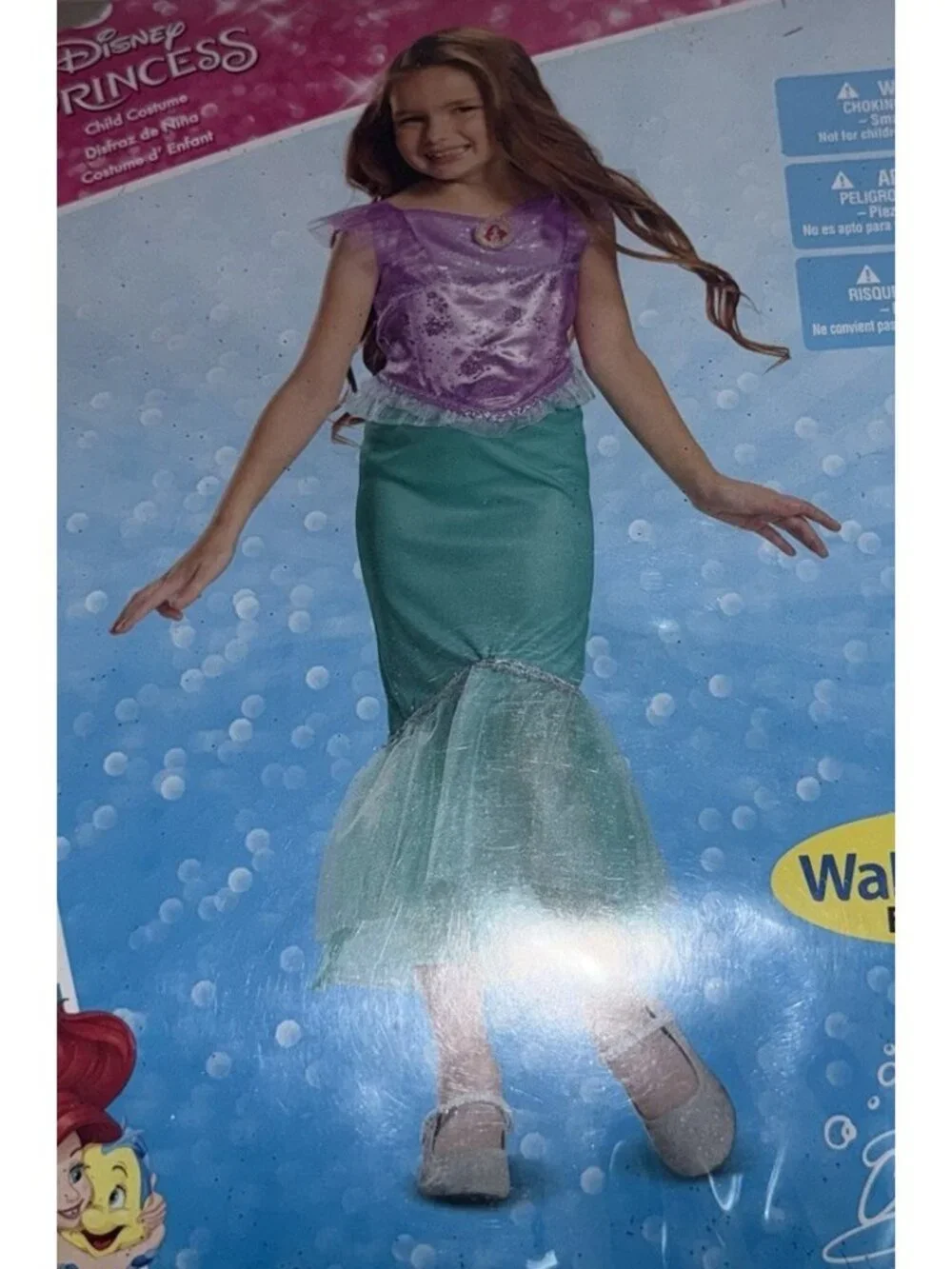 Disney Princess Little Mermaid Ariel Halloween Costume Dress Girls Small 4-6 NEW